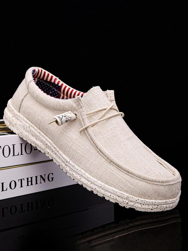 Men's Casual Lace Up Denim Slip-on Loafers, Lightweight Breathable Flats for Men, Comfortable Non-slip Shoes for Daily Wear