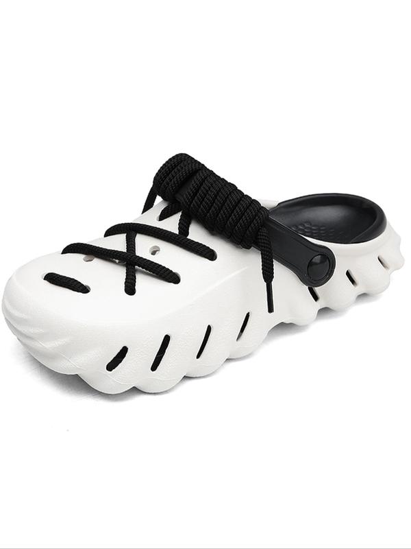 Unisex's Minimalist Casual Lace Up Clogs Shoes, Trendy Soft Non-slip Comfortable Clogs, Fashionable Shoes for Indoor & Outdoor Wear