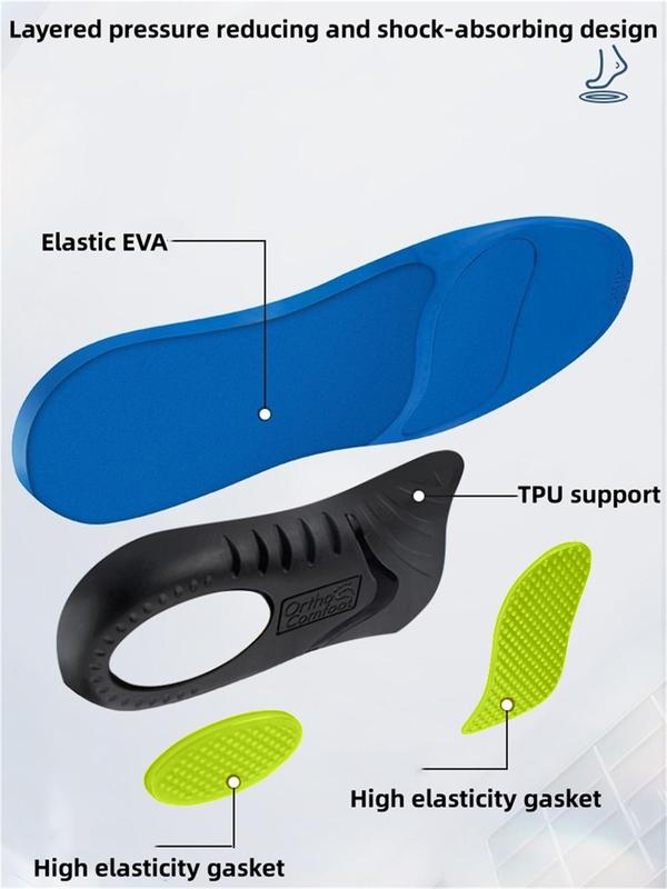 Orthotic Insoles, Comfortable Breathable Arch Support Insoles, Shock-absorbing Foot Support Insoles for Men & Women