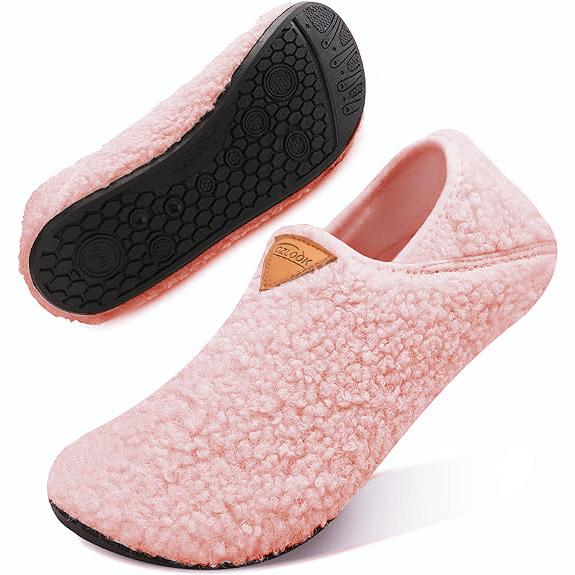 House Slippers With Non-SlipsoleSlipon For Women And Men, AduitsRubber Sole Slippers, Fuzzy Loafer,Footwear Shoe Slide Comfort SlippersWith Non-Slipsole Slipon For indoorPortableslippers For Home TravelHotel Walking Shoes