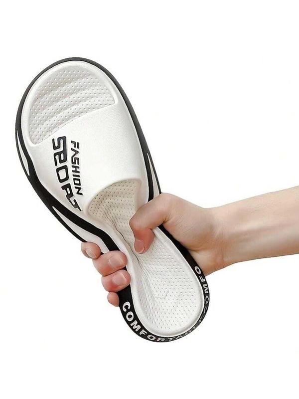 Men's Letter Pattern Slippers, Casual Soft Comfortable Home Slippers, Summer Slippers, Anti-slip & Anti-odor Slippers for Indoor & Outdoor Wear