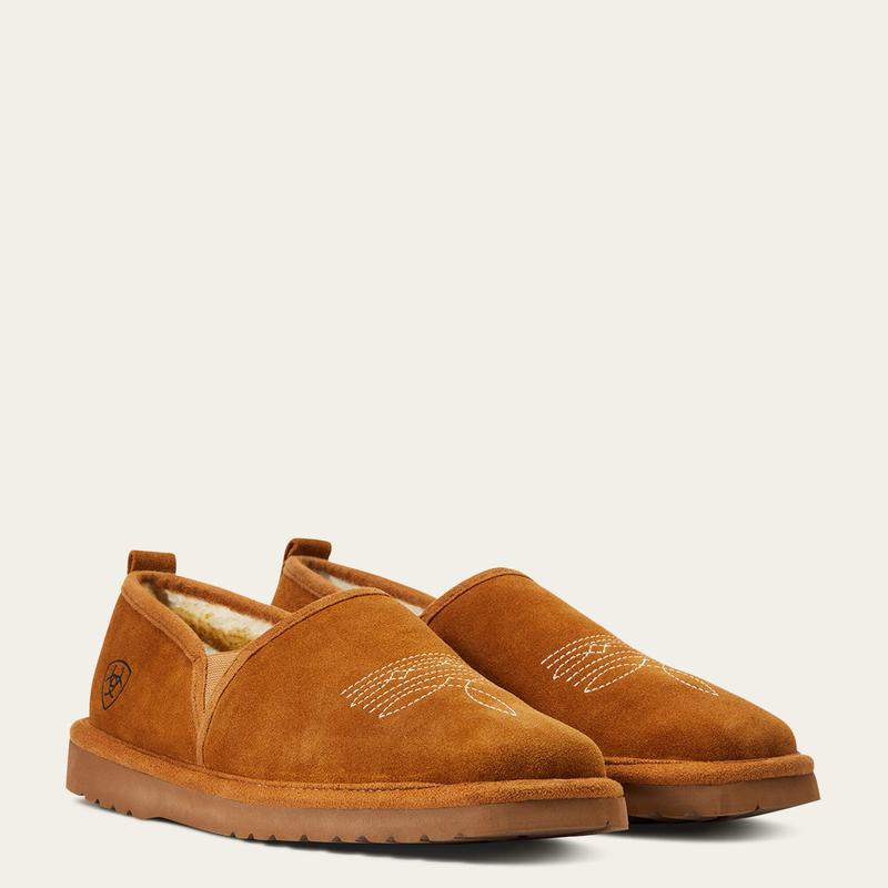 ARIAT Mens Lasso Suede Square Toe Slipper