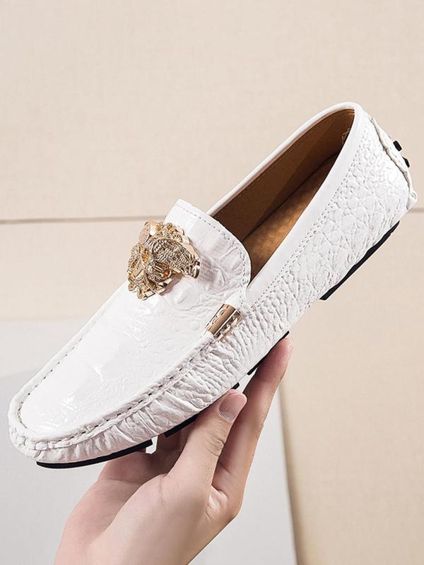 Men's Business Fashion Rhinestone Decorated Slip-on Loafers, Casual Comfortable Round Toe Flat Shoes for Daily Wear, Fashion Shoes for Party, Daily Wear