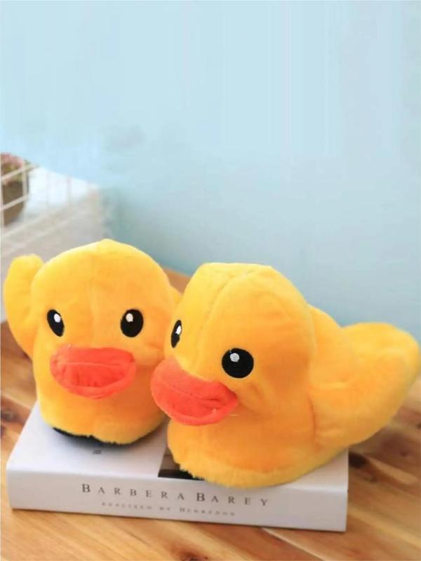 Men's Cute Duck Design Plush Slippers, 1 Pair Warm and Comfortable Bedroom Slippers for Indoor and Outdoor Wear, Creative Fluffy Slippers for Fall and Winter