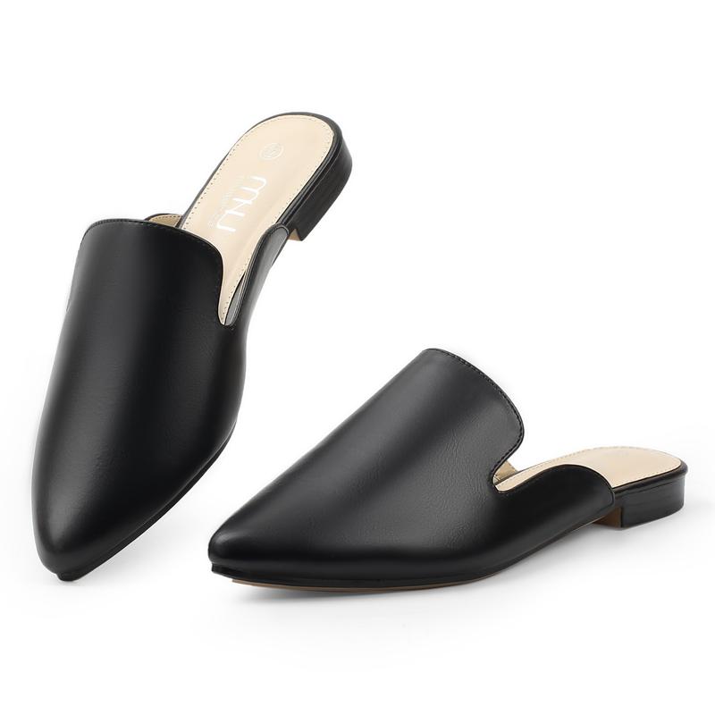 MUSSHOE Mules for Women Flats Comfortable Pointed Toe Women Mules