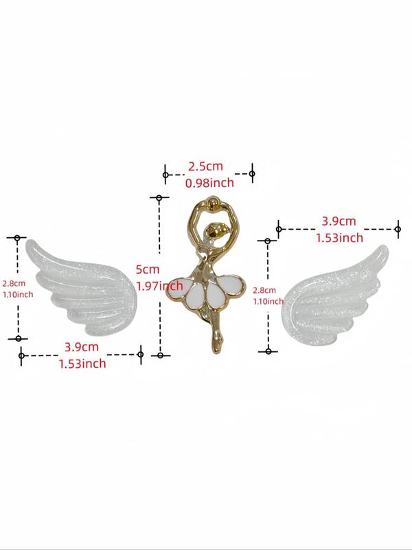 Cute Wing Design Shoe Charm, Fashionable Shoes Decorations for Women's Clogs, Shoes DIY Accessories for Beach Shoes, Holiday Gift