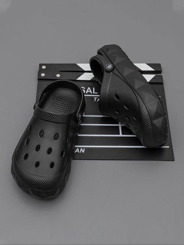 Men's Casual Hollow Out Design Clogs, Breathable Comfortable Non-slip Clogs, Trendy Shoes for Indoor & Outdoor Wear