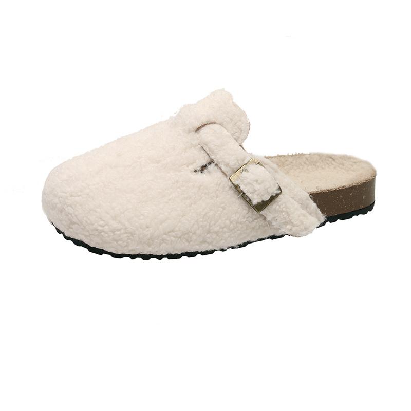 Soft Footbed Teddy Fur Mule Clogs For Woman Winter Warm Plush Slide Sandals Ladies Brand Design Fluffy Birken Shoes