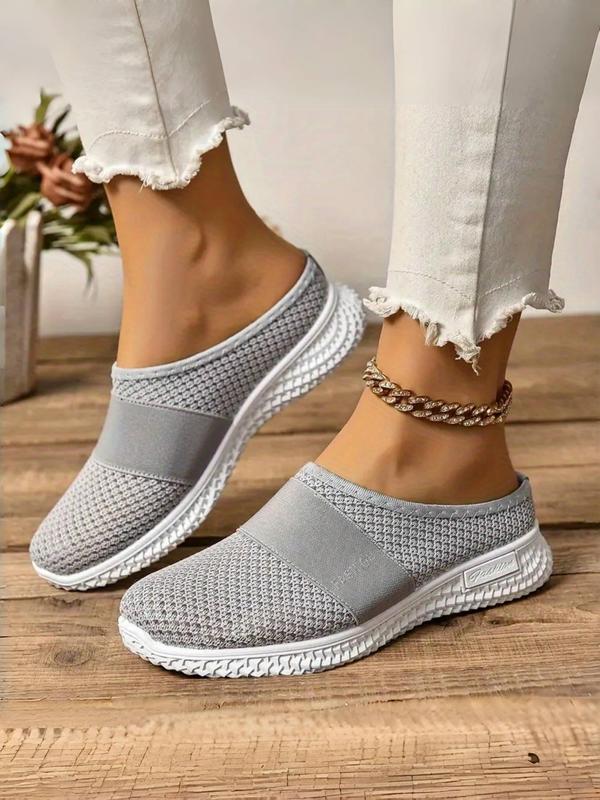 Women's Fashionable Solid Color Mules, Casual Soft Platform Slip on Walking Shoes, Breathable Comfortable Shoes for Daily Wear for Women & Girls