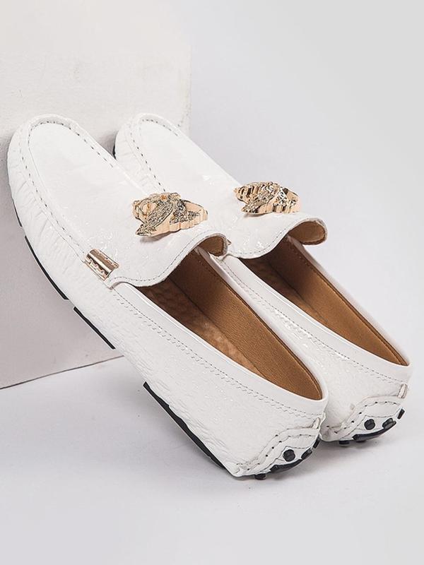 Men's Business Fashion Rhinestone Decorated Slip-on Loafers, Casual Comfortable Round Toe Flat Shoes for Daily Wear, Fashion Shoes for Party, Daily Wear