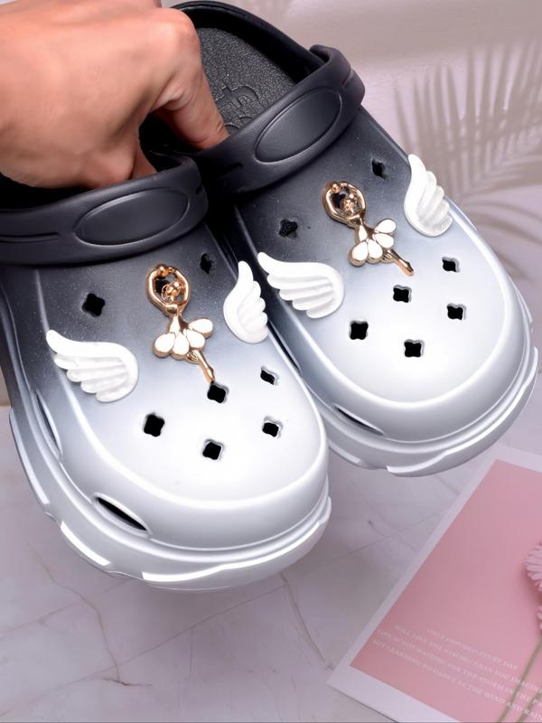 Cute Wing Design Shoe Charm, Fashionable Shoes Decorations for Women's Clogs, Shoes DIY Accessories for Beach Shoes, Holiday Gift