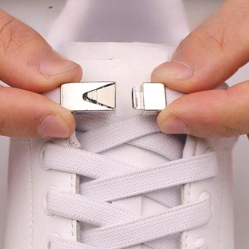 1 Pair Fashion No Tie Shoelaces with Lace Buckle, Portable Time Saving Laces, Outdoor Camping Hiking Cycling Accessories