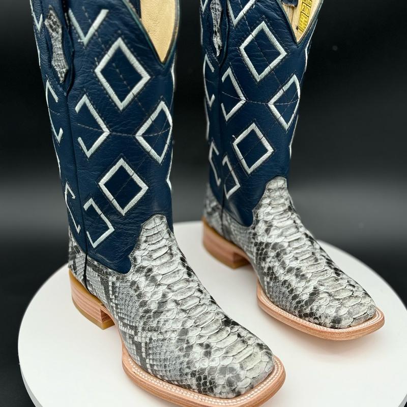 MENS BOOTS NATURAL PYTHON PRINT WITH BELT