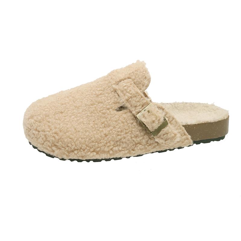 Soft Footbed Teddy Fur Mule Clogs For Woman Winter Warm Plush Slide Sandals Ladies Brand Design Fluffy Birken Shoes