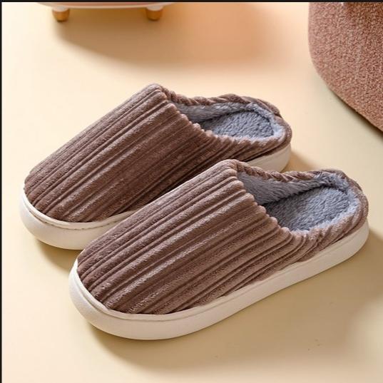 Cotton Slippers For Men And Women Winter Home Indoor Home Non-Slip Thick Sole Couple Shoes Winter Footwear Flipflop