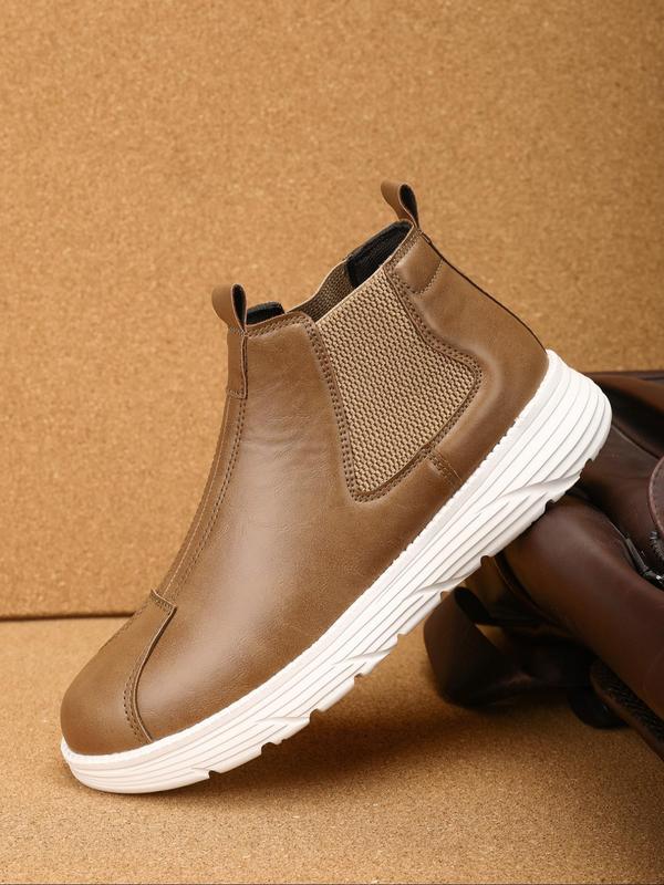 Men's Fashionable Solid Color Slip on Chelsea Boots, Casual Comfortable Breathable Boots for Daily Wear, Fashion Shoes for Party, Daily Clothing Decor