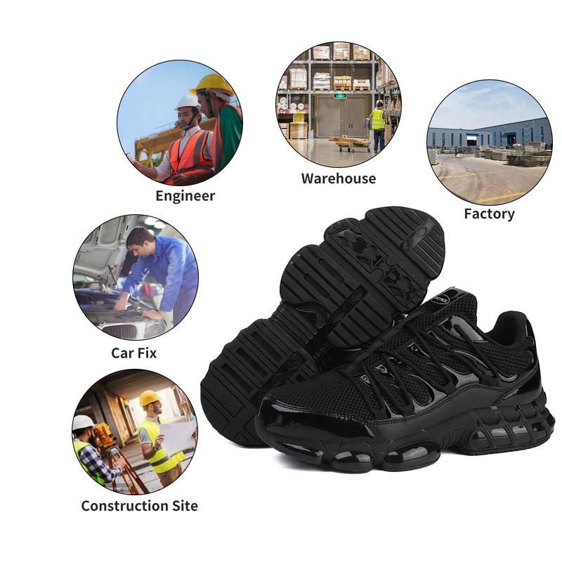 Steel Toe Work Shoes for Men Toe Sneakers LightweightComfortable Black Wide UtilityIndestructible Industrial ConstructionCushion Zapatos de seguridad paraHombres Mujer Footwear Boy Walking casual safety shoes boots confort able man works slip resistant