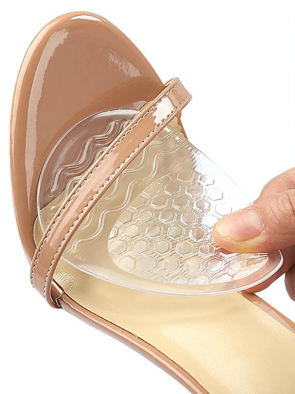 Honeycomb Design Silicone Forefoot Insoles, 2024 New Style Anti-slip Silicone Foot Pain Relief Insoles for High Heels Sandals, Shoes Accessories for Women