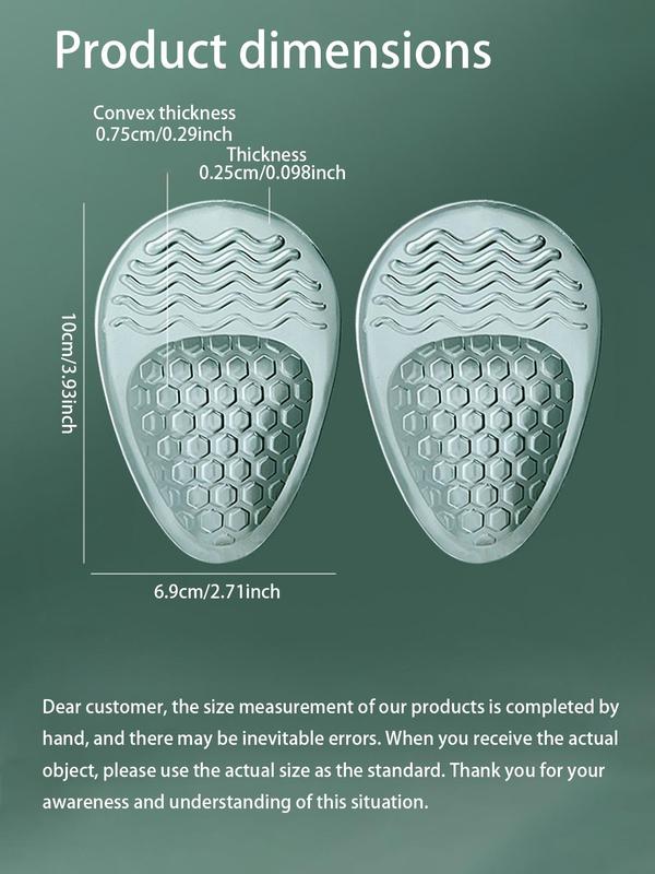 Honeycomb Design Silicone Forefoot Insoles, 2024 New Style Anti-slip Silicone Foot Pain Relief Insoles for High Heels Sandals, Shoes Accessories for Women