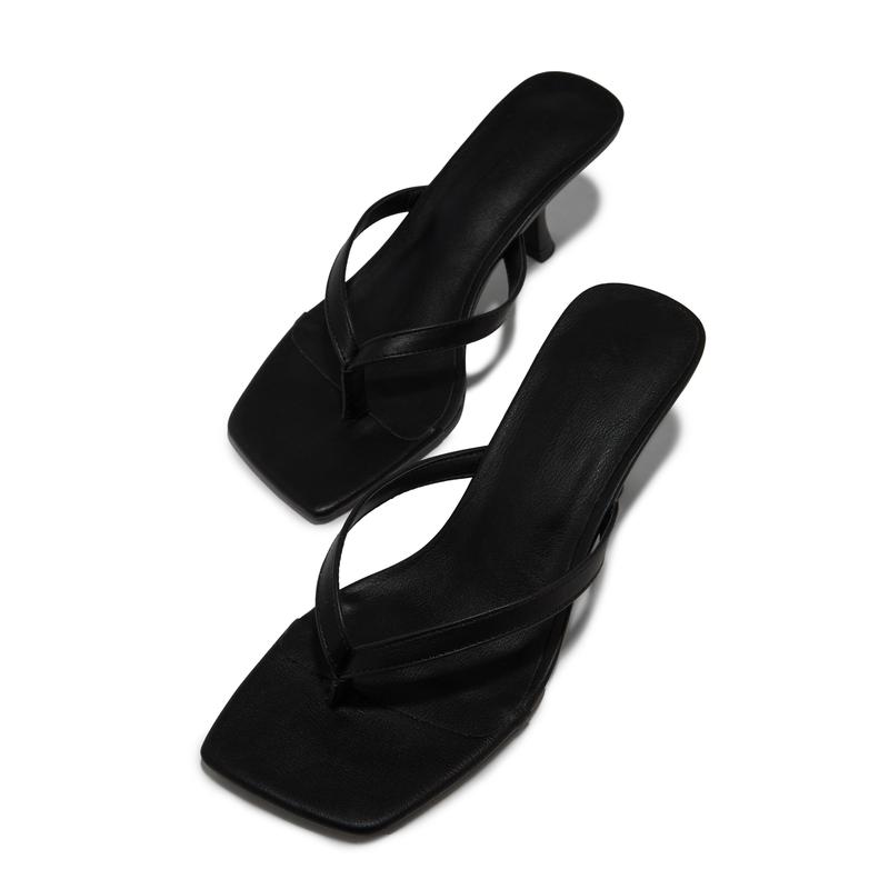 Karley Mid Heel Mules - Black