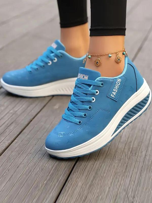 Women's Fashionable Letter Design Lace Up Sneakers, Casual Comfortable Breathable Sports Shoes, All-match Round Toe Shoes for Daily Wear