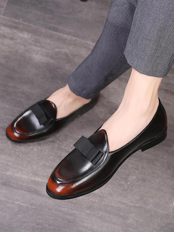 Men's 1 Pair Fashionable Plain Slip On Dress Shoes, Casual Classic PU Leather Shoes For Daily Wear, Wedding Bridal Party Formal Occasions