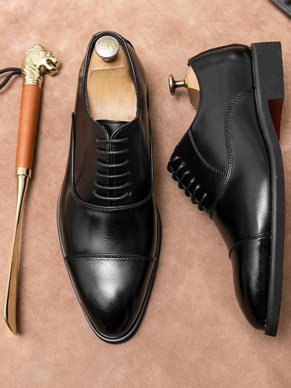 Men's Business Formal Lace Up Dress Shoes, Fashionable Pointed Toe Shoes for Work Office, Male All-match Commuter Shoes for Daily Wear