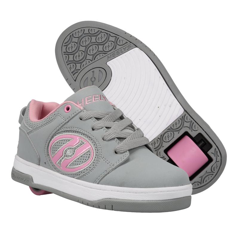 Heelys Skate Shoes with Wheels | Voyager in grey and pink