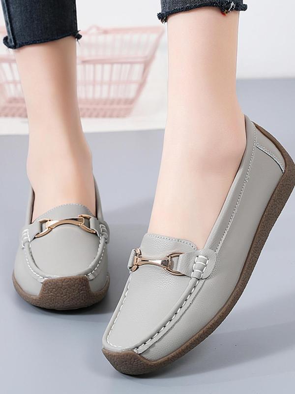 Women's Casual Solid Color Slip on Flats, Modest Fashion Comfortable Flat Shoes for Daily Life, Breathable and Versatile Women's Shoes for All Seasons