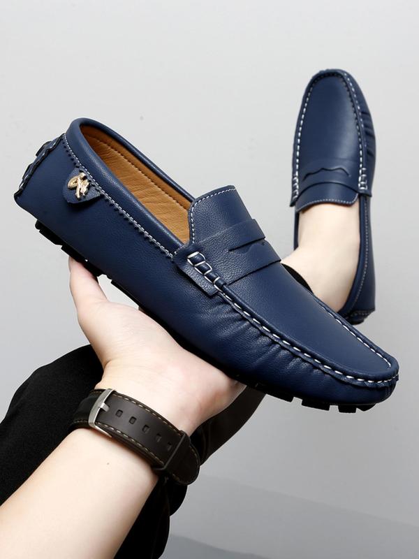 Men's Business Casual Solid Color Moccasins Shoes, Fashionable Breathable Comfortable Loafers Shoes for Men for Daily Wear, Lightweight Breathable Shoes for Men