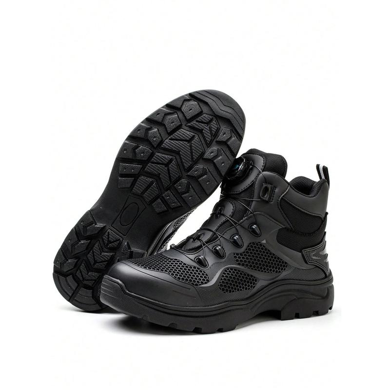 Men's Rotating Button Safety Boots With Steel Toe Cap, Puncture Resistant, Crushproof And Pressure-Resistant Work Boots