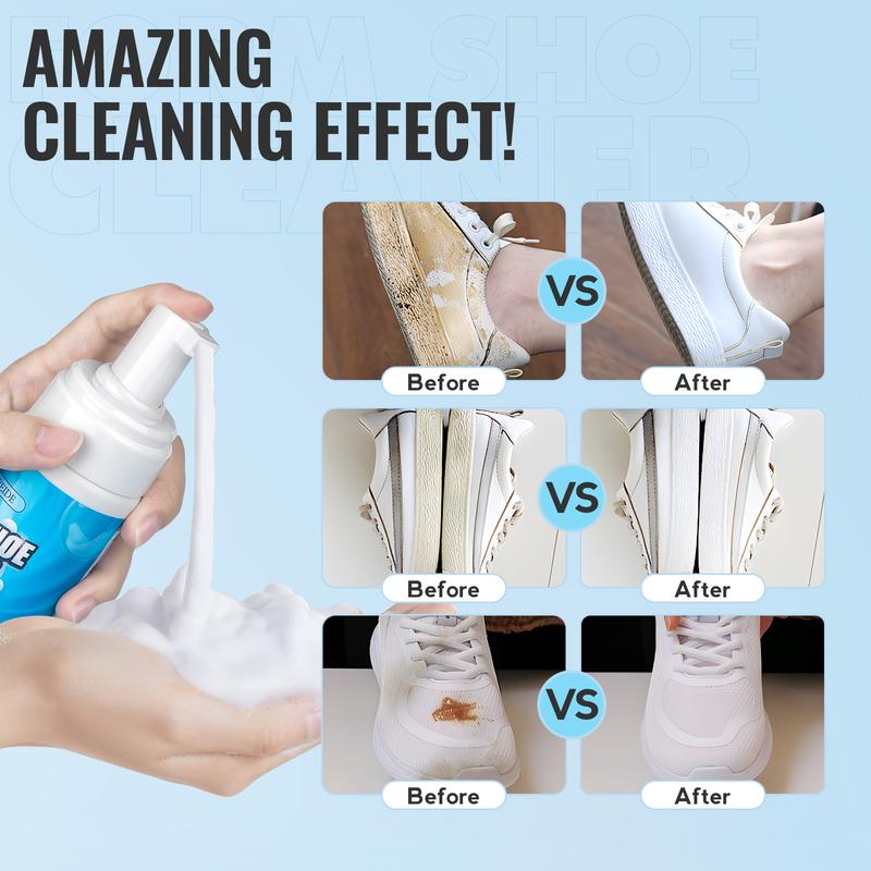 Shoe Cleaner, Shoe Cleaning Kit-6.76 Oz Sneaker Cleaner with Brush and Towel, White Shoe Cleaner Foam Shoe Cleaner