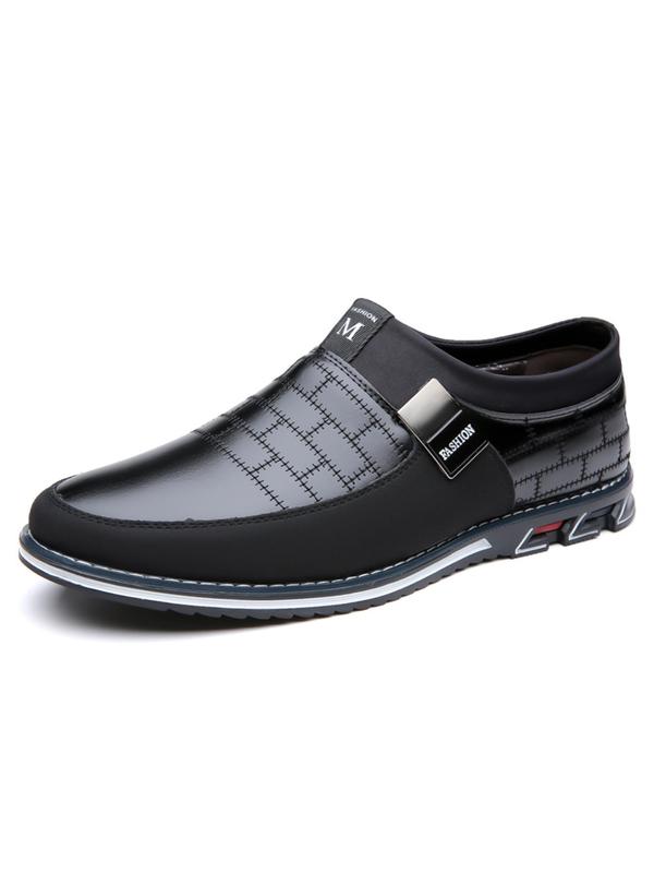 Men's Business Formal Slip on Lace Up Dress Shoes, 2024 Boy Luxury Men Designer Pu Leather Shoes for Work Office, Back To School Footwear, Walking Shoes