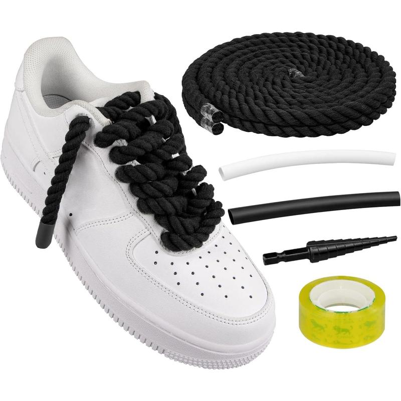 Thick Rope Shoe Laces for Air Force 1, Chunky Twisted Shoelaces with DIY  Accessories for AF Sneaker Shoes