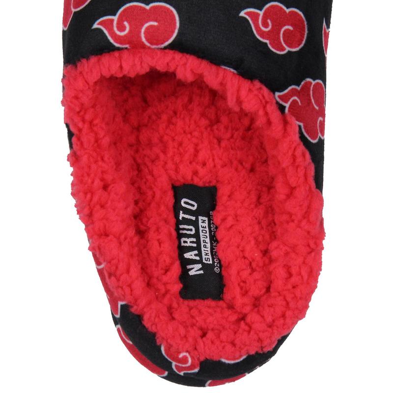 Naruto Shippuden Fuzzy Slippers, Naruto Akatsuki Red Cloud Fleece Lined Slippers For Men For Women, House Slippers for Indoors