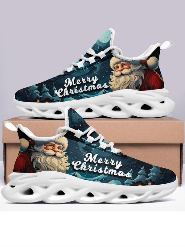 Men's Christmas Themed Sneakers, 2024 New Style Casual Sporty Breathable Comfortable Sneakers, Male All-match Round Toe Shoes for Daily Wear