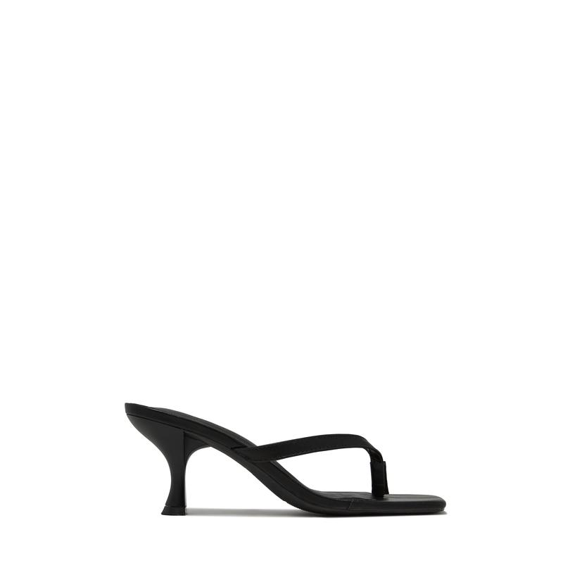 Karley Mid Heel Mules - Black