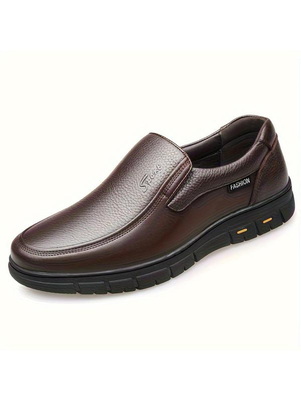 Men's Business Style Solid Color Letter Design Slip on Dress Shoes, Casual Comfortable Shoes for Daily Wear, Perfect for Men for Outdoor & Daily Wear