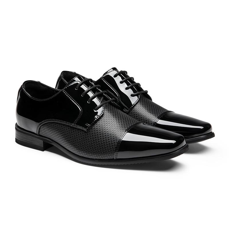 Bruno Marc Men's Cap-Toe Patent Leather Oxford Shoes