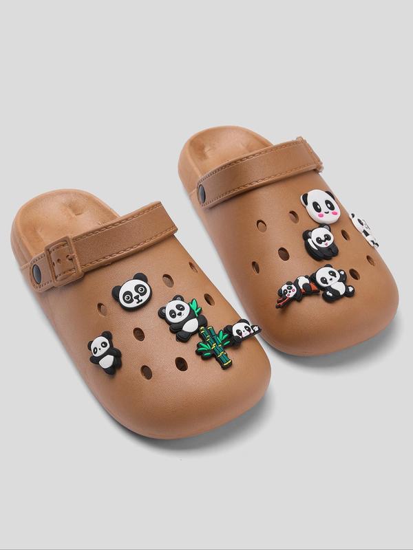 10pcs Panda Bamboo Themed Design Shoes Decoration, Cute Cartoon Panda Design Shoe Charm, Shoe Decoration for Women & Men, Fashionable Shoes Decorations for Clogs