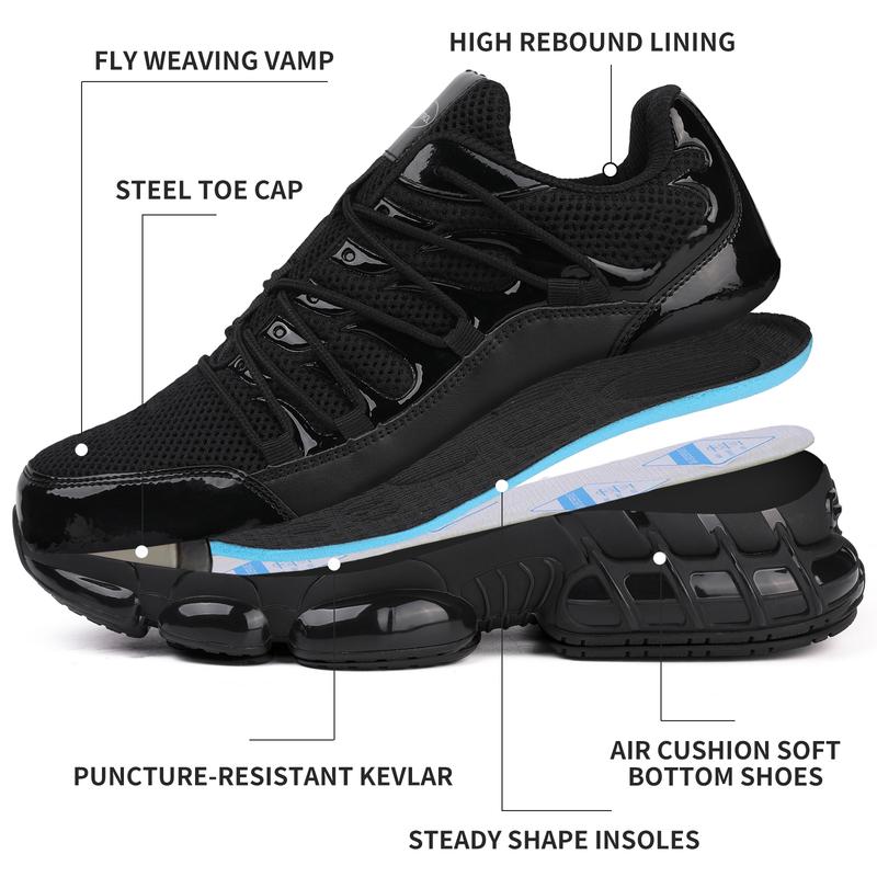 Men's Cankton Steel Toe Construction Shoe Steel Toe Sneakers for Men Women Indestructible Work Shoes Lightweight Comfortable Safety Sneakers Slip-Resistant Composite Toe Shoes for Construction