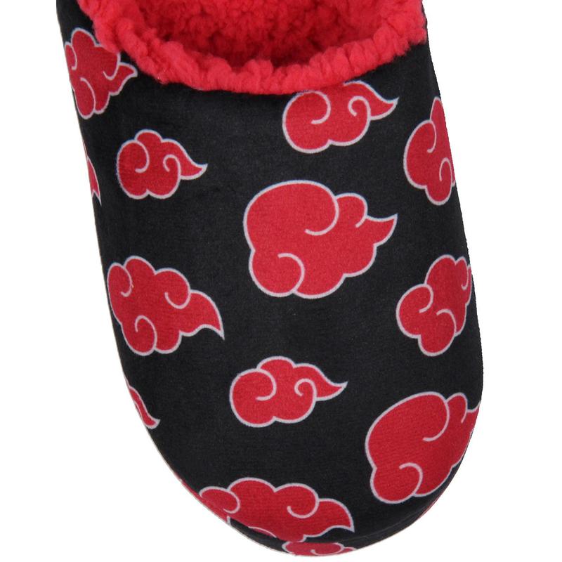 Naruto Shippuden Fuzzy Slippers, Naruto Akatsuki Red Cloud Fleece Lined Slippers For Men For Women, House Slippers for Indoors