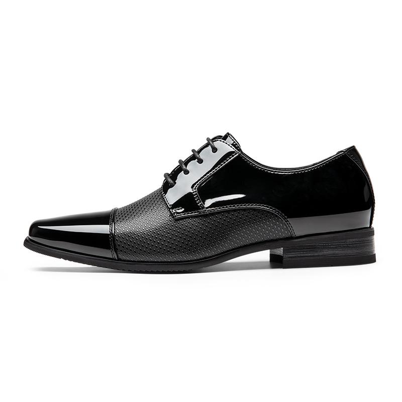 Bruno Marc Men's Cap-Toe Patent Leather Oxford Shoes