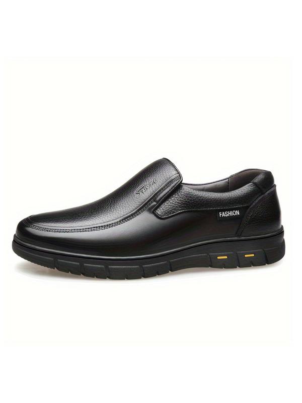 Men's Business Style Solid Color Letter Design Slip on Dress Shoes, Casual Comfortable Shoes for Daily Wear, Perfect for Men for Outdoor & Daily Wear