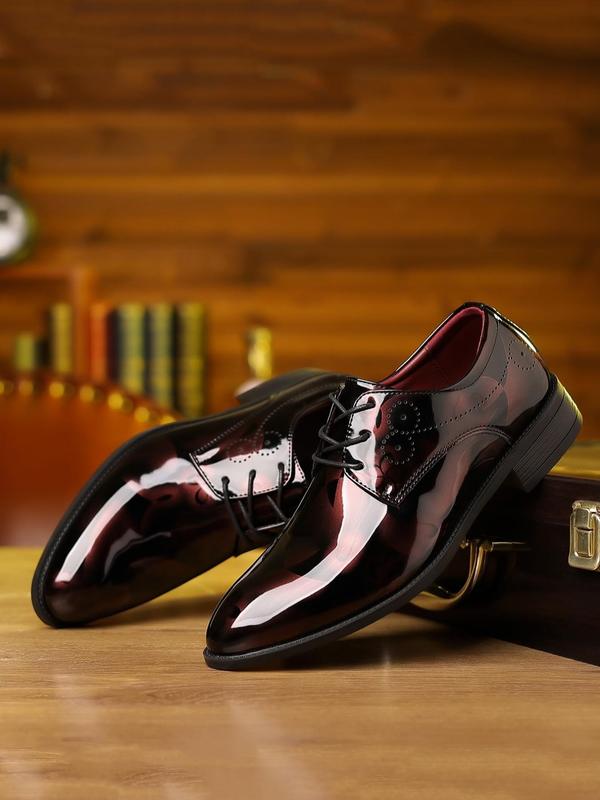 Men's Minimalist Temperament Marble Pattern Formal Shoes, Business Style Elegant Pointed Toe Dress Shoes for Work Office