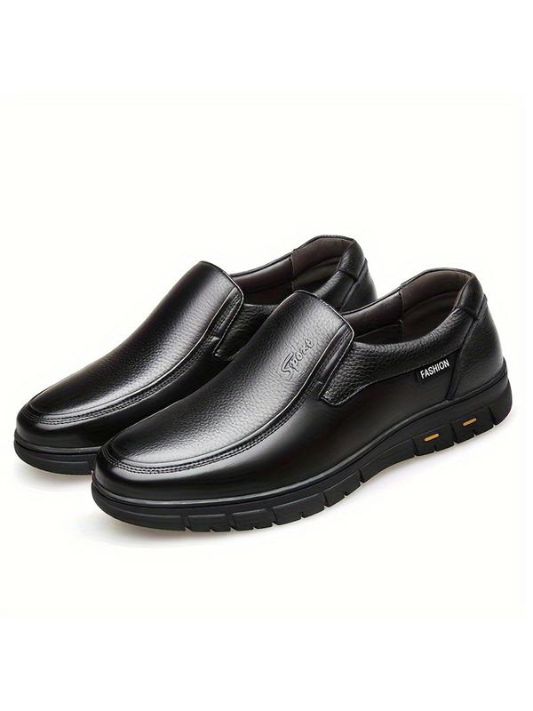 Men's Business Style Solid Color Letter Design Slip on Dress Shoes, Casual Comfortable Shoes for Daily Wear, Perfect for Men for Outdoor & Daily Wear