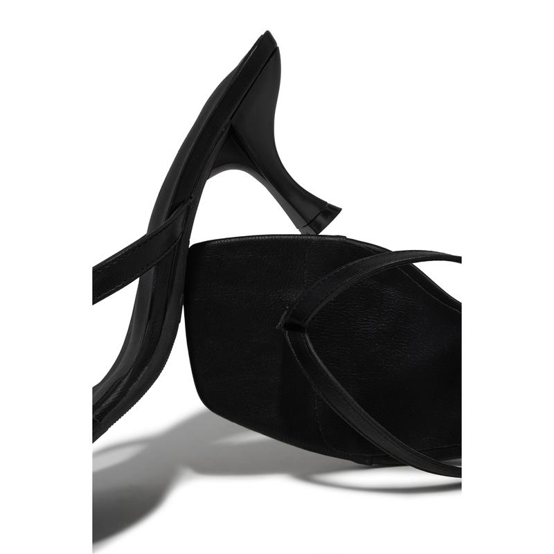 Karley Mid Heel Mules - Black