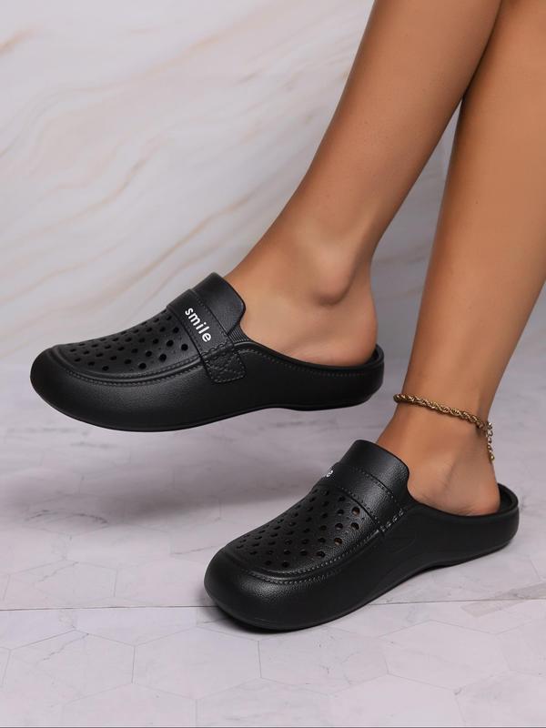 Women's Fashionable Hollow Out Letter Design Clogs, Casual Comfortable Soft Breathable Clogs, All-match Commuter Shoes for Work & Daily Wear