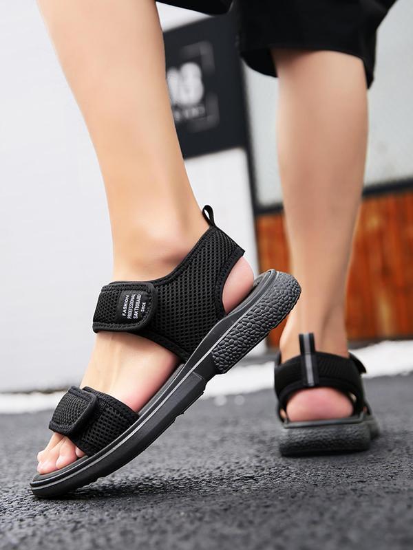 Men's Casual Velcro Sandals, Breathable Comfortable Non-slip Sandals for Summer, Fashion Shoes for Daily Wear