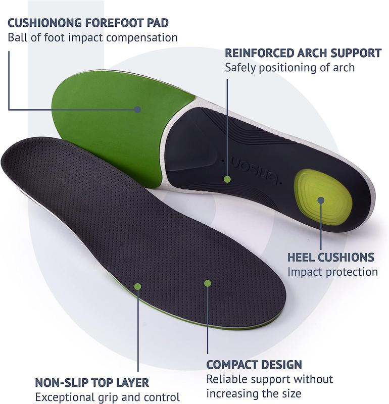 Brison Sport Insoles for Men Women - Orthotic Support Inserts for Sneakers Athletic Football Basketball Baseball Shoes Men pad Footwear Comfort